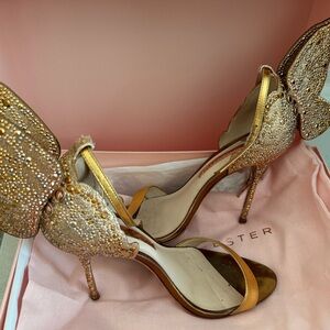 Sophia Webster gold Elegant Butterfly Embellished heels